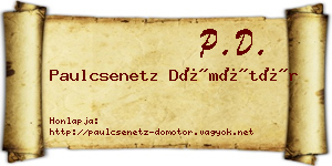 Paulcsenetz Dömötör névjegykártya